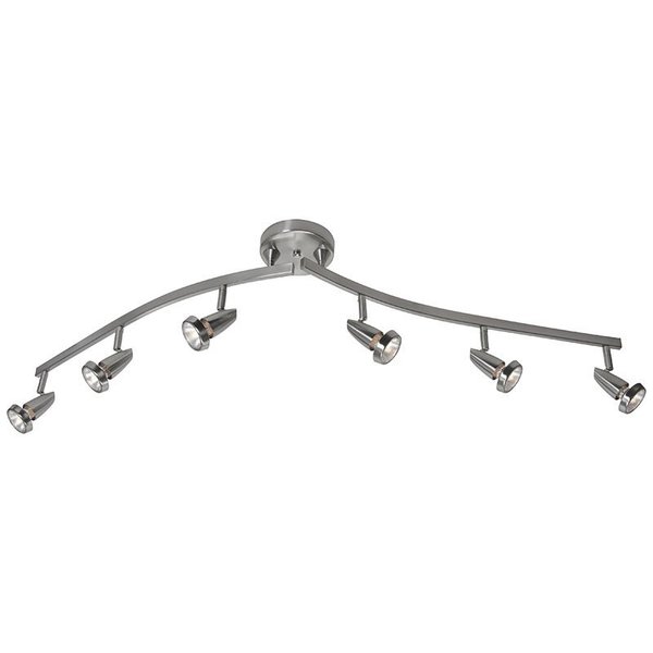 Access Lighting Mirage, 6 Light Adjustable LED Track, Brushed Steel Finish 52226LEDDLP-BS